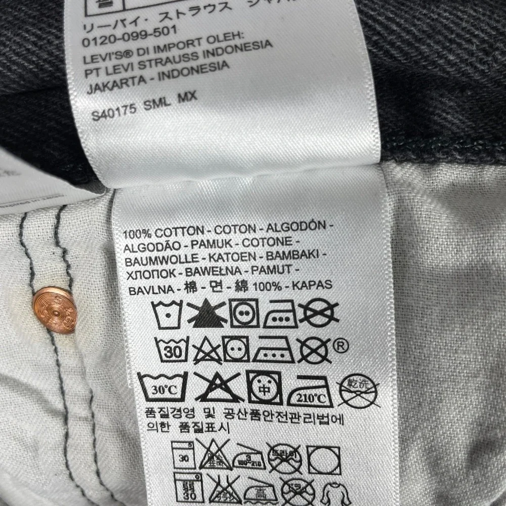 Levis Jeans Mens 40x30 (Fits 36x27) Black 501 Original Fit Button Fly Denim
